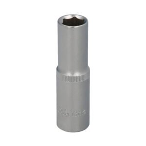 Llave Vaso 1/2" Hexagonal Larga 13 mm. Perfil de 6 caras. Acero Cromo Vanadio, Aristas Redondas